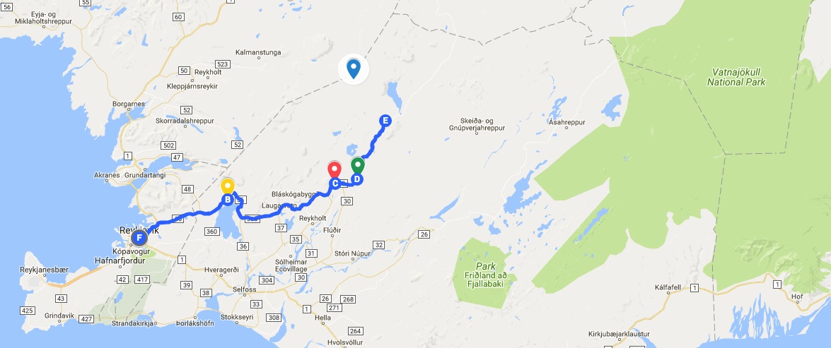 黄金圈雪地摩托路线图