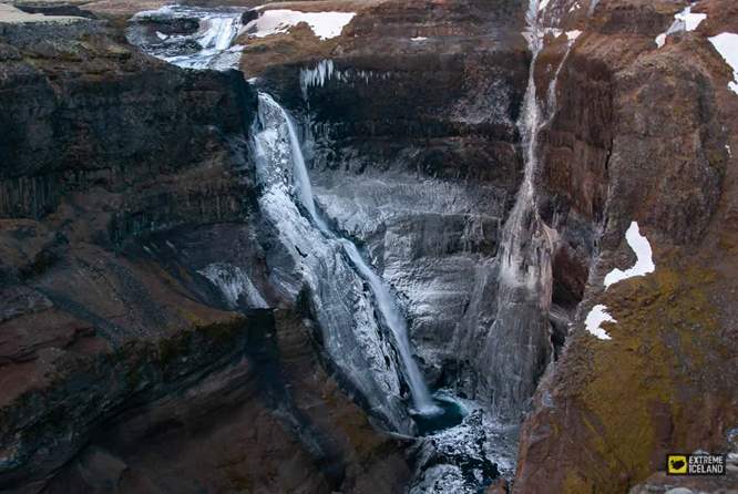 冰岛高地断崖瀑布