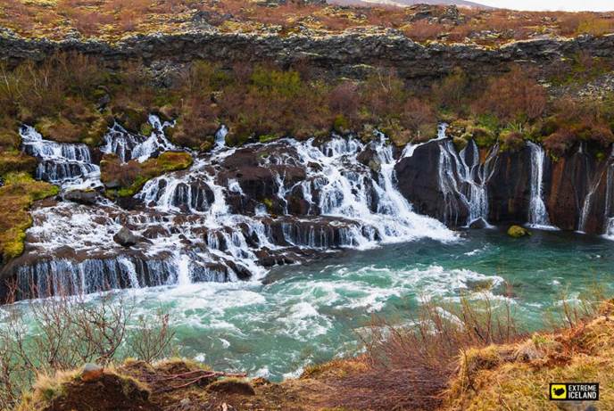 冰岛西部赫伦瀑布