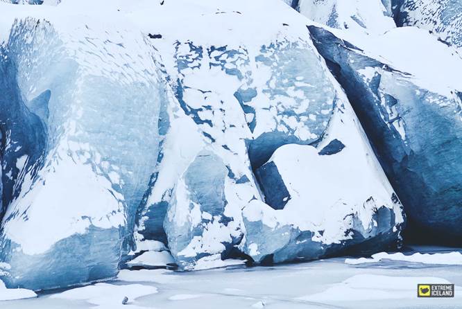 索尔黑马冰川的蓝冰