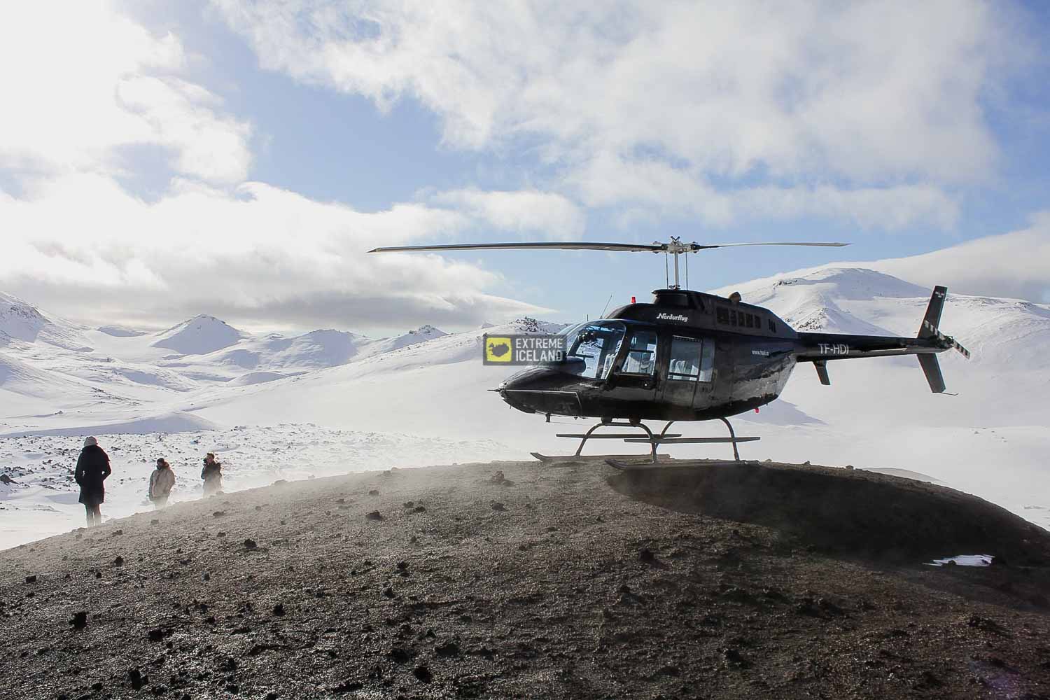 做直升机去访问冰岛南岸艾雅法拉火山
