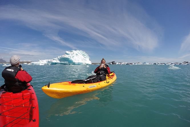 杰古沙龙冰湖皮划艇与冰川徒步